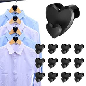 12 Pack Clothes Hanger Connector Hooks,Space Saving Hearts Hanger Hooks to Create Up to 5X More Closet Space, Heavy Duty Cascading Clothes Hanger Hooks,Hanger Extender Clips Fits All Types of Hangers