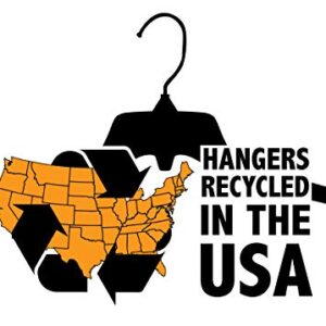 Hanger Central Recycled Heavy Duty Plastic Bottoms Hangers with Ridged Pinch Clips Pants Hangers, 8/10/12/14 Inch, Black, 100 Pack (8")