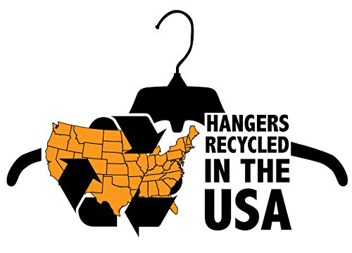 Hanger Central Recycled Heavy Duty Plastic Bottoms Hangers with Ridged Pinch Clips Pants Hangers, 8/10/12/14 Inch, Black, 100 Pack (8")