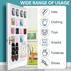 Shappy Pack Over The Door Shoe Organizer 24 Clear Pockets Shoe Rack over Door Hanging Shoe Rack Organizer Holder Large Door Shoe Rack Hanging for Closet with 18 Metal Hooks for Men Women Kids, White