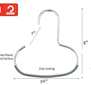 Mawa by Reston Lloyd Accessory Non-Slip Space-Saving Clothes Hanger Hook for Scarves, Style G1, Set of 5, Silver