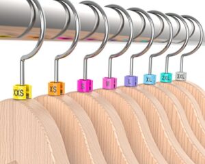 discount sizing colored hanger sizer garment markers (sizes: xxs-3xl) color coded size clips - 50 pieces/size - 400 pieces total