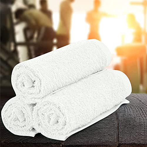 S.G Cotton Washcloths 12” x 12” (12 Pack) Premium Fingertip Towels Highly Absorbent Facial Towels for Bathroom 100% Ring Spun Cotton Wash Cloth Set Multiuse (White 12PK (12"x12")