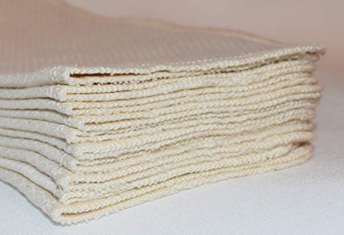 2 Ply Organic Flannel Washable Baby Wipes 8 x 8 Inches Set of 10 Matching Organic Cotton Thread