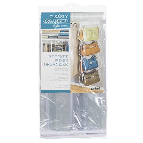 Richards Homewares Hanging Purse Organizer, 8-Compartments, Clear Vinyl