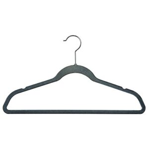 econoco velvet suit hanger with notch, grey (pack of 50)
