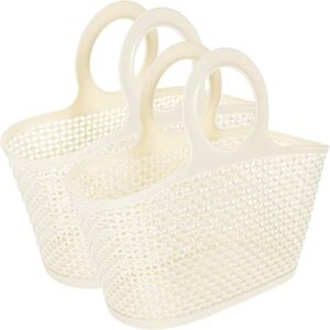 zerodeko portable shower caddy basket: 2pcs toiletry organizer bin with handles for bathroom kitchen garden cleaning supplies
