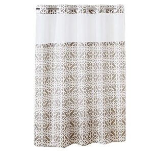 hookless branca shower curtain with peva liner, 71 x 74, taupe