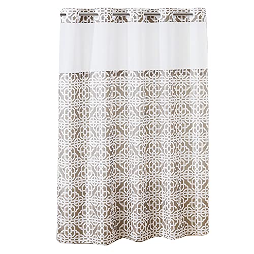 Hookless Branca Shower Curtain with Peva Liner, 71 X 74, Taupe