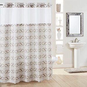 Hookless Branca Shower Curtain with Peva Liner, 71 X 74, Taupe