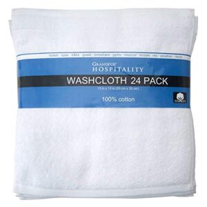 omni linens grandeur hospitality wash cloths; 2 dozens white color