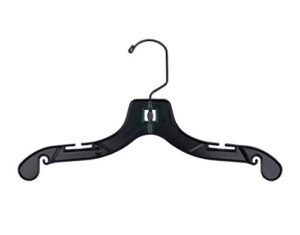 nahanco 2412bh children's plastic hangers, super heavy weight shirt hangers, black swivel hook, 12" black (pack of 100)