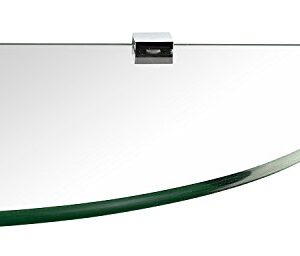 Mount-It! Corner Glass Shelf for Bathroom, Shower, Bedroom and Closets, Wall Mounted 8mm Thick Tempered Glass, 9.75 Inch