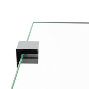 Mount-It! Corner Glass Shelf for Bathroom, Shower, Bedroom and Closets, Wall Mounted 8mm Thick Tempered Glass, 9.75 Inch