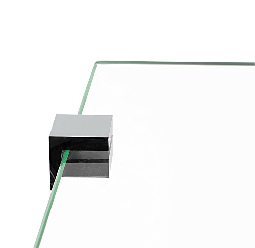 Mount-It! Corner Glass Shelf for Bathroom, Shower, Bedroom and Closets, Wall Mounted 8mm Thick Tempered Glass, 9.75 Inch