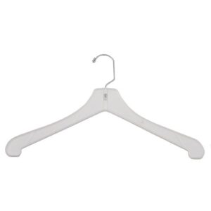 nahanco 1700sh heavy weight coat hanger, hi-impact with short hook, 17", white (pack of 100)