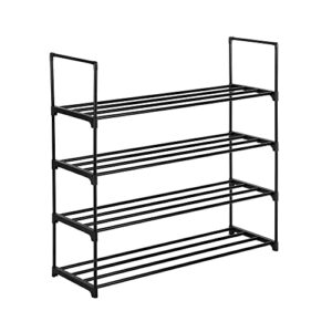 4-Tier Shoe Rack Metal Shoe Tower 20-Pair Shoe Storage Organizer Black