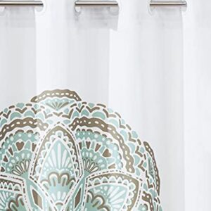 Hookless Henna Medallion Shower Curtain with Peva Liner, 71 in x 74 in, Spa