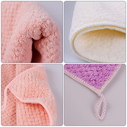 Onlup Hand Towel with Hanging Loop, Hanging Hand Towels, Super Absorbent Soft Hand Towels Kids Kitchen, Hanging Kitchen Towels, Machine Washable Towel Fast Drying, Set of 5, 30cmX30cm