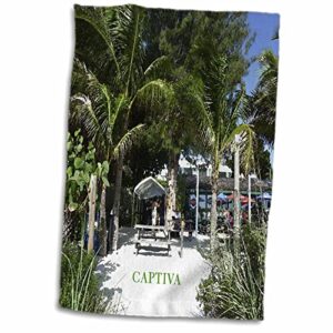 3drose digital painting of famous mucky duck on captiva island florida - towels (twl-62136-1)