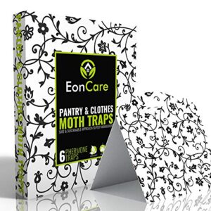 eoncare pantry & clothes moth traps | dual action formula captures more types of moths | safe & natural | 6 pack | new & improved 2020