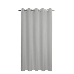 extra long no hook grey shower curtain or liner soft microfiber - 84" length fabric shower curtain liner set, machine washable & water repellent, gray, 71x86