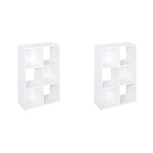 closetmaid 899600 decorative home stackable 6-cube cubeicals organizer storage, white (2 pack)