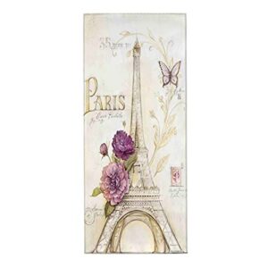 xwqwer vintage paris themed bluish brown eiffel tower hand towels ultra soft highly absorbent, quick dry bathroom kitchen towel for gym yoga spa hotel and home decor(12 x 27.5 in)