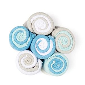 Tendertyme Blue and Grey Lollipop Washcloth Bundle 12 Pieces