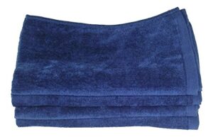 fingertip towels 100% cotton - terry-velour _4 _ pack 11" x 18" _ navy blue.
