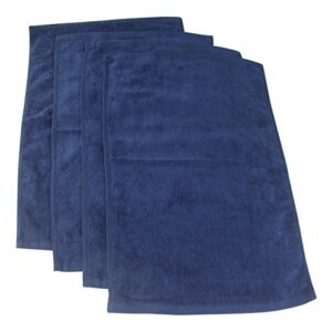 Fingertip Towels 100% Cotton - Terry-Velour _4 _ Pack 11" x 18" _ Navy Blue.