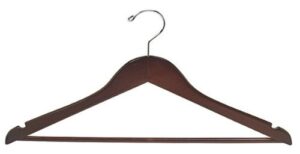 walnut & chrome flat suit hanger (petite size) [ bundle of 25 ]