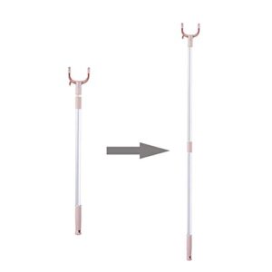 closet stick pole,closet hook,fashion aluminum alloy telescopic extending reach stick clothes poles/rod/hanger/fork/rail/hooker/stick for clothes rack/closet/ceiling/shelf (lotus color)
