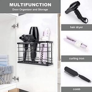 Hair Dryer Holder Hair Tool Organizer Wall Mounted/Cabinet Door,Anti-Rust Coating Hair Styling Tools,Bathroom Storage Organizer for Blower Dryer,Flat Irons,Curling