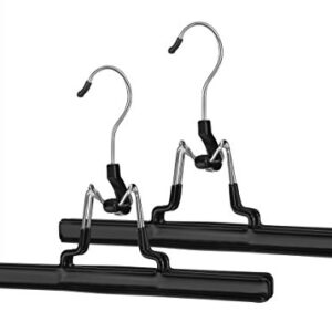 Whitmor Skirt and Slack Hanger Set of 2 Chrome / Black