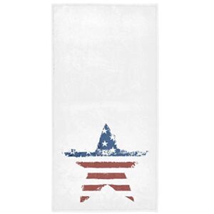 Pfrewn Patriotic Star Hand Towels 16x30 in Retro Vintage American USA Flag Bath Towel Kitchen Dish Guest Towel Stars and Stripes Bathroom Towel Memorial Day 4th of July Decorations