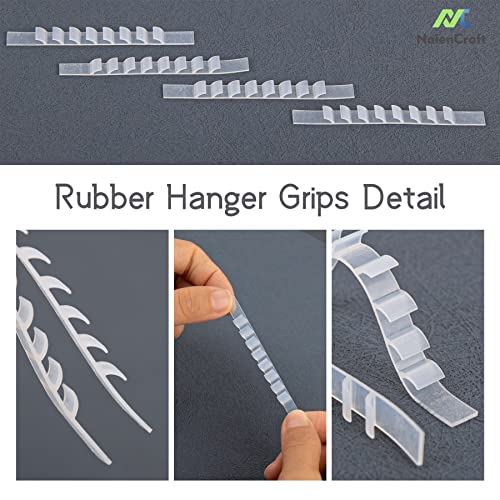 NaienCraft, Pack of 100 Non-Slip Rubber Hanger Grips Hanger Strips Clear Grip Hanger for Hangers