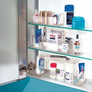 iDesign Plastic High Rise Medicine Cabinet Organizer, The Med+ Collection 12" x 3" x 5.25", Clear