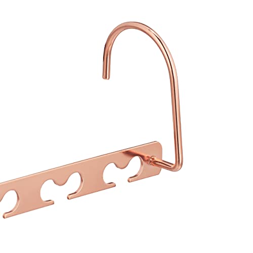 Relaxdays Set of 6 for 12 Horizontal and Vertical Space-Saving Clothes Hangers 26 cm Metal Copper, 6er Set