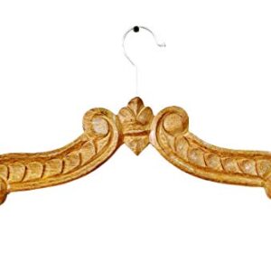 ETROVES 18 Inch Wooden Dress Hanger Royal Antique Look Decorative Wooden Bridal Gown Hangers