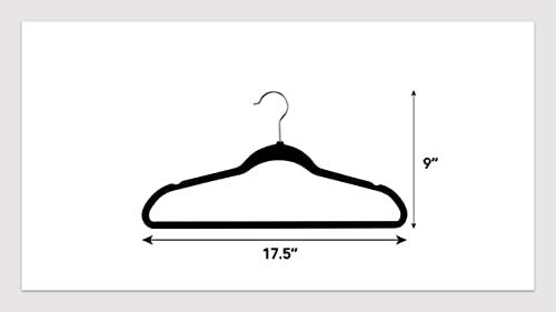 Method Mod Premium Velvet Hangers | Ultra Slim, Non-Slip, Durable Clothes Hanger, Coat Hanger, and Pants Hangers with 360 Degree Swivel Hook | Black Hangers 50 Pack