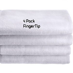 show car guys 4 pack 11" x 18" white fingertip towels 100% cotton - terry-velour