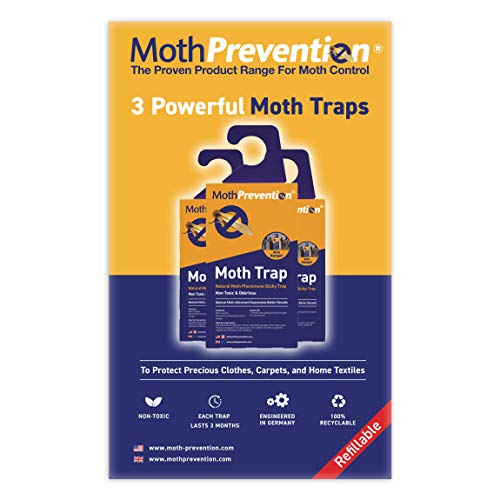 MothPrevention Clothes Moth Killer KIT - Large INFESTATION - Including Clothes Moths Traps 6 Months Protection for Closet Clothing! - Includes 3X Powerful Clothes Moth Trap, Foggers & Sprays