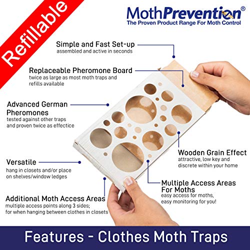 MothPrevention Clothes Moth Killer KIT - Large INFESTATION - Including Clothes Moths Traps 6 Months Protection for Closet Clothing! - Includes 3X Powerful Clothes Moth Trap, Foggers & Sprays