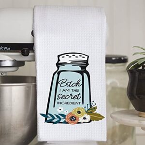 Funny Inappropriate Kitchen Towels Bitch I am The Secret Ingredient Cute Housewarming Gift Novelty Dish Towel (Secret Ingredient)