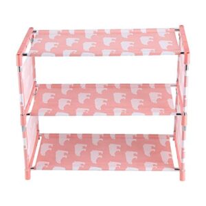 xianshi shoes organizer, shoes rack, sturdy wall-mounted design double layers for home sports shoes(pink polar bear)
