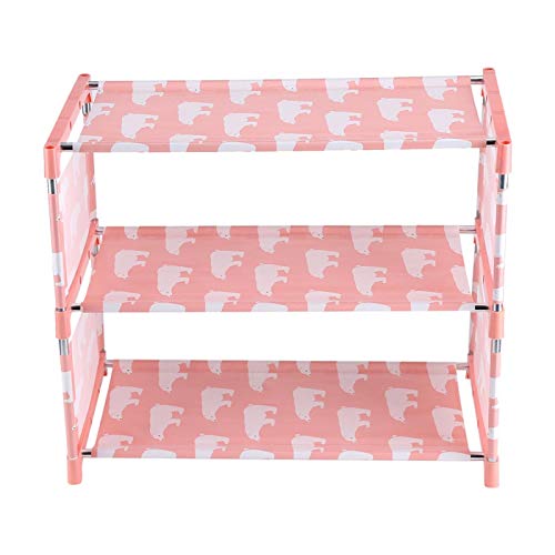 xianshi Shoes Organizer, Shoes Rack, Sturdy Wall-Mounted Design Double Layers for Home Sports Shoes(Pink Polar Bear)