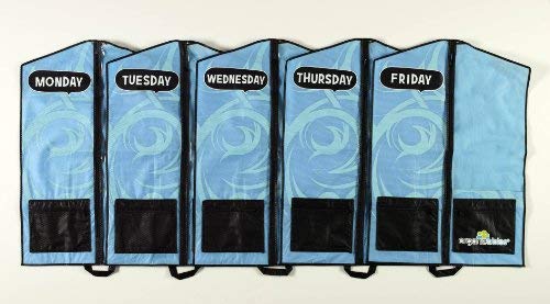 Organizables Children's Hanging Clothes Organizer, Boys Standard Weekday Set, Blue