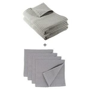 gilden tree hand towel set of 2 + washcloth set of 4 (pewter)