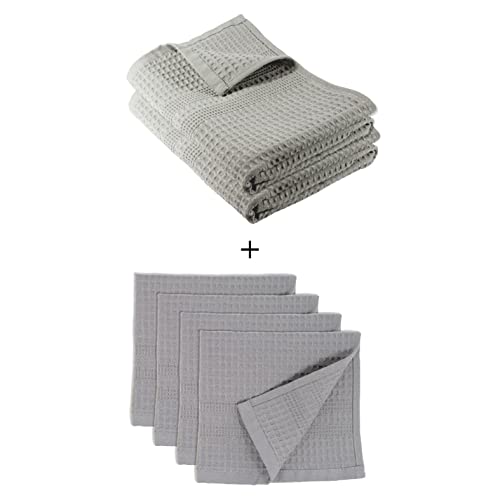 GILDEN TREE Hand Towel Set of 2 + Washcloth Set of 4 (Pewter)